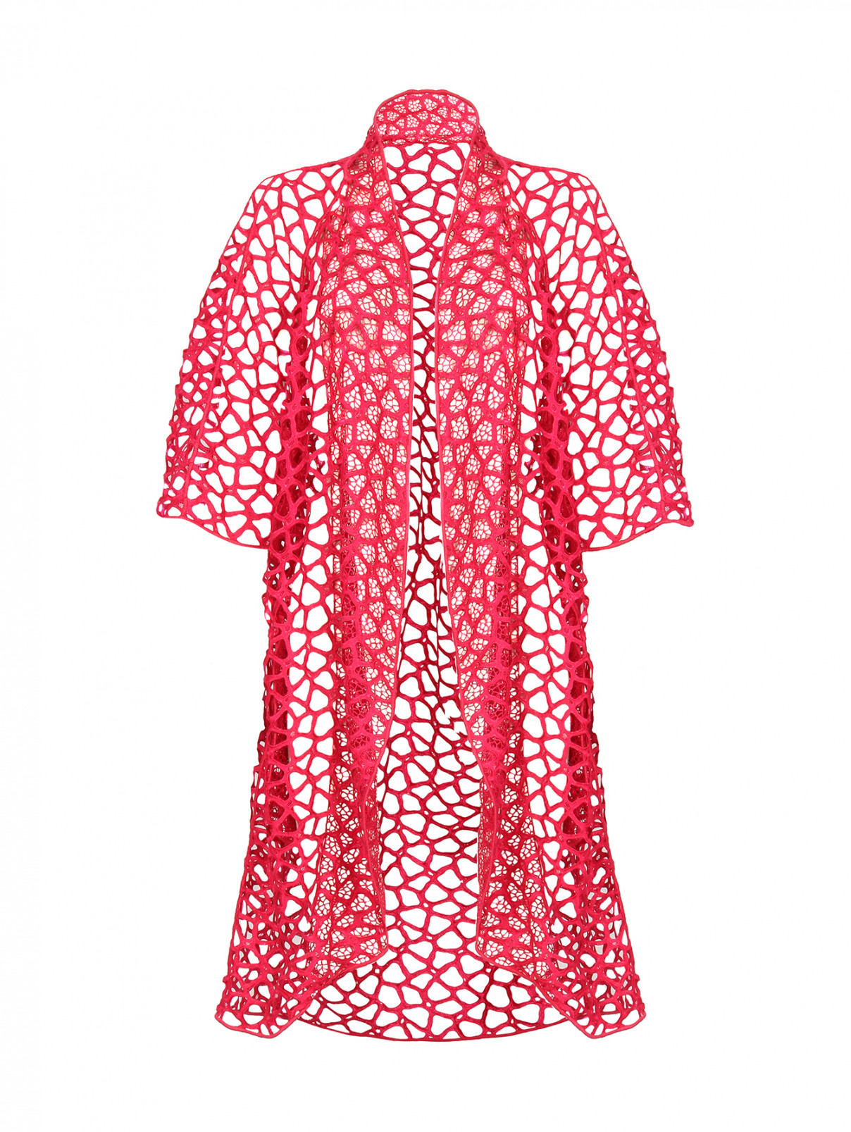 Легкое пальто из полиэстра с перфорацией Akris  –  Общий вид  – Цвет:  Розовый
