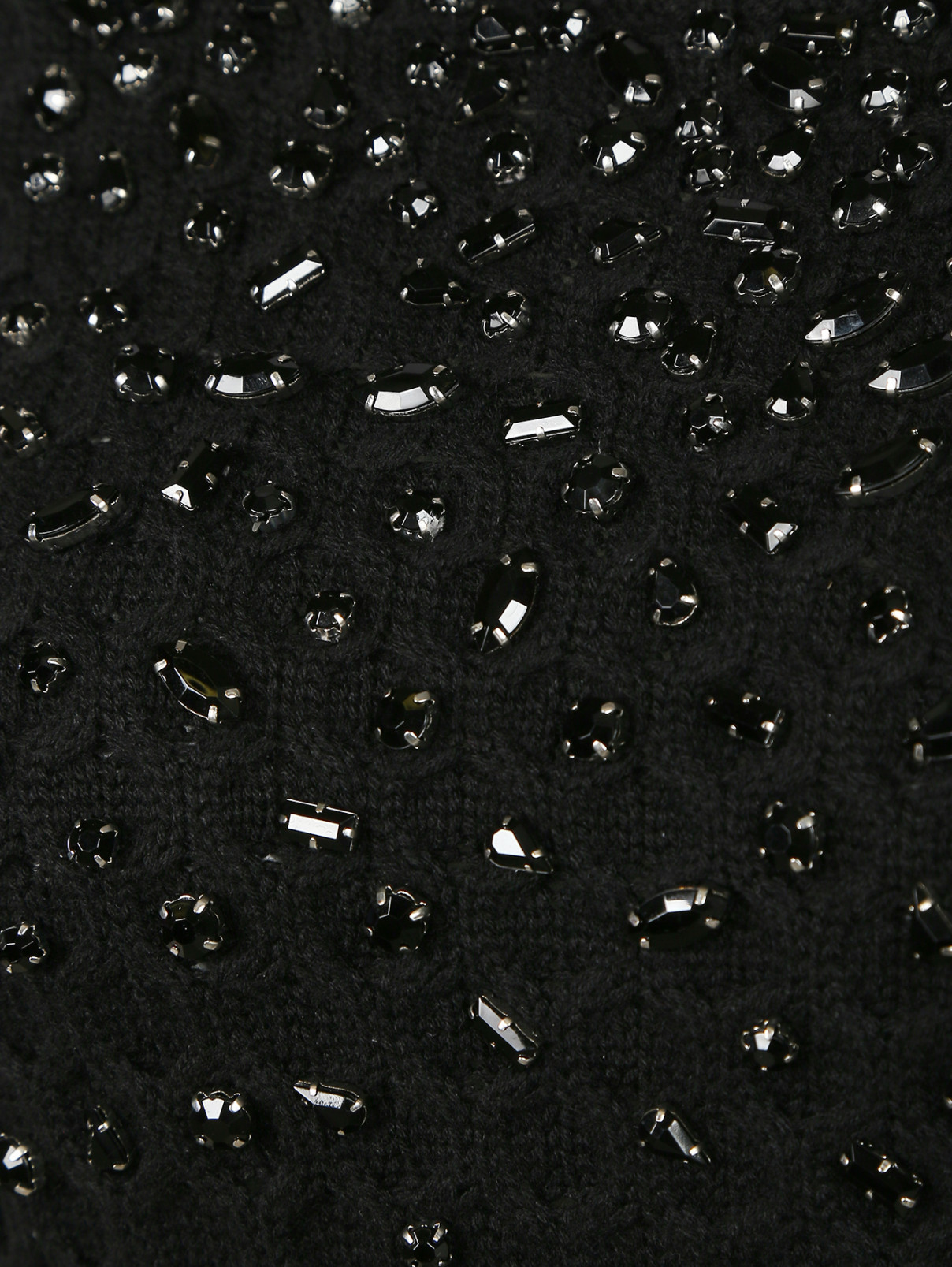 Джемпер из смешанной шерсти декорированный кристаллами Michael by Michael Kors  –  Деталь1  – Цвет:  Черный