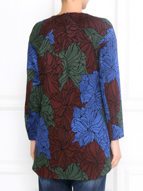 Удлиненная блуза свободного фасона с цветочным узором Chapurin - Модель Верх-Низ1