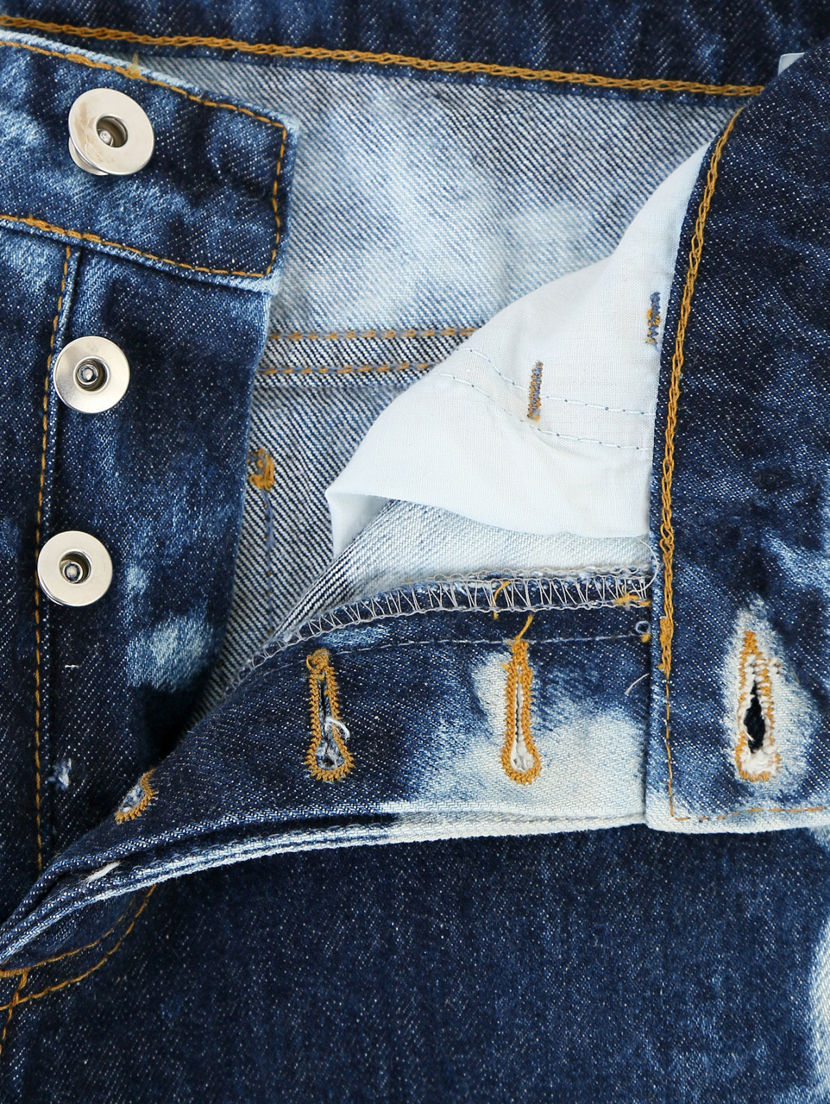 Свободные джинсы из вареного денима Au Jour Le Jour  –  Деталь1  – Цвет:  Синий