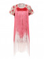 Платье с бахромой из хлопка с цветочным принтом Giamba  –  Общий вид