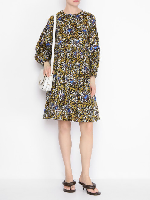 Платье из хлопка с узором Max Mara - МодельОбщийВид