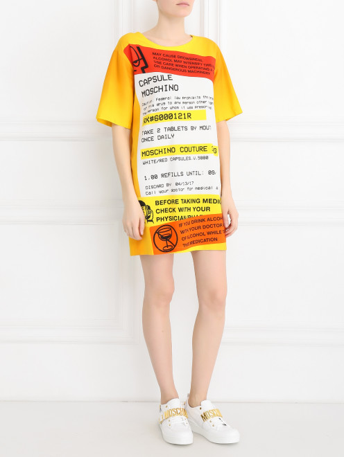 Платье свободного кроя с узором Moschino Couture - Модель Общий вид