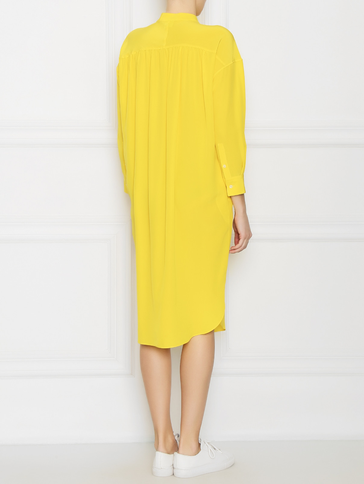 Платье рубашка из шелка прямого кроя Aspesi  –  МодельВерхНиз1  – Цвет:  Желтый