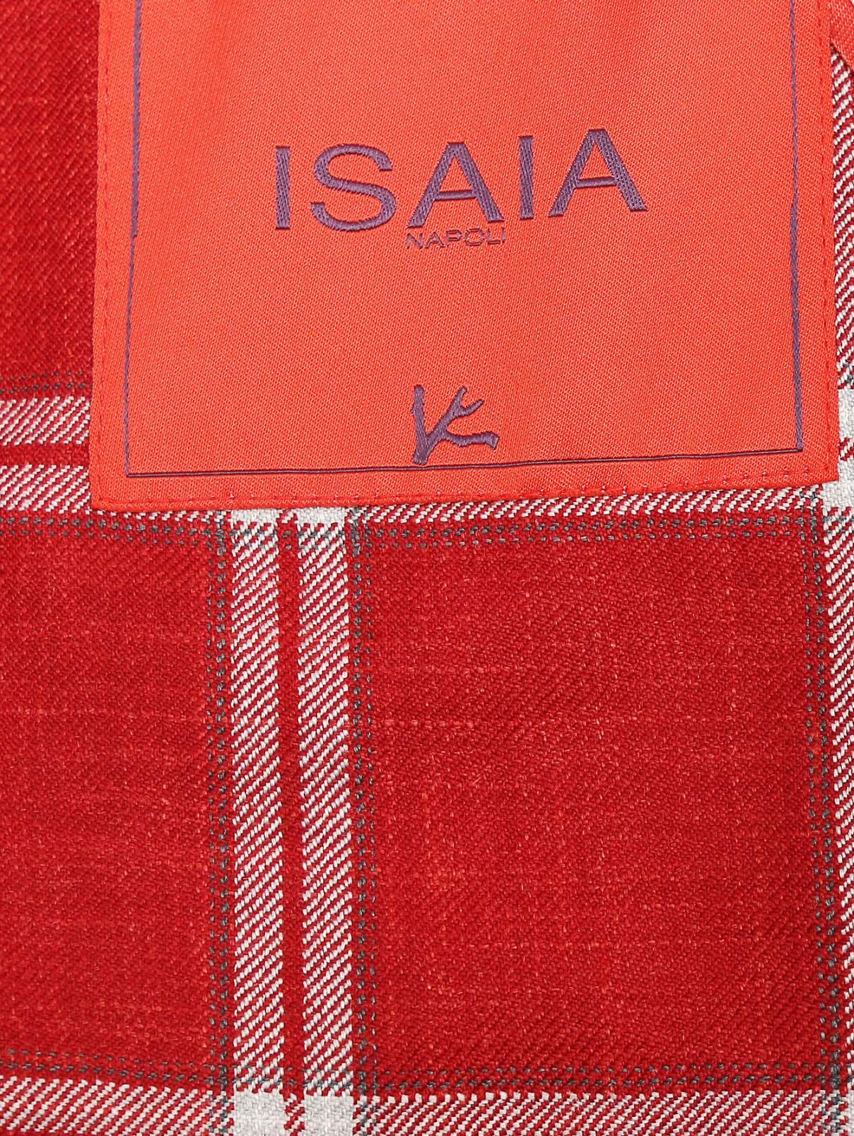 Жакет из смешанной шерсти с узором клетка Isaia  –  Деталь2  – Цвет:  Красный