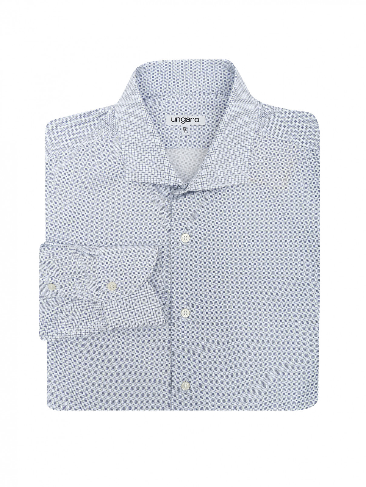 Рубашка из хлопка с узором Emanuel Ungaro  –  Общий вид  – Цвет:  Синий