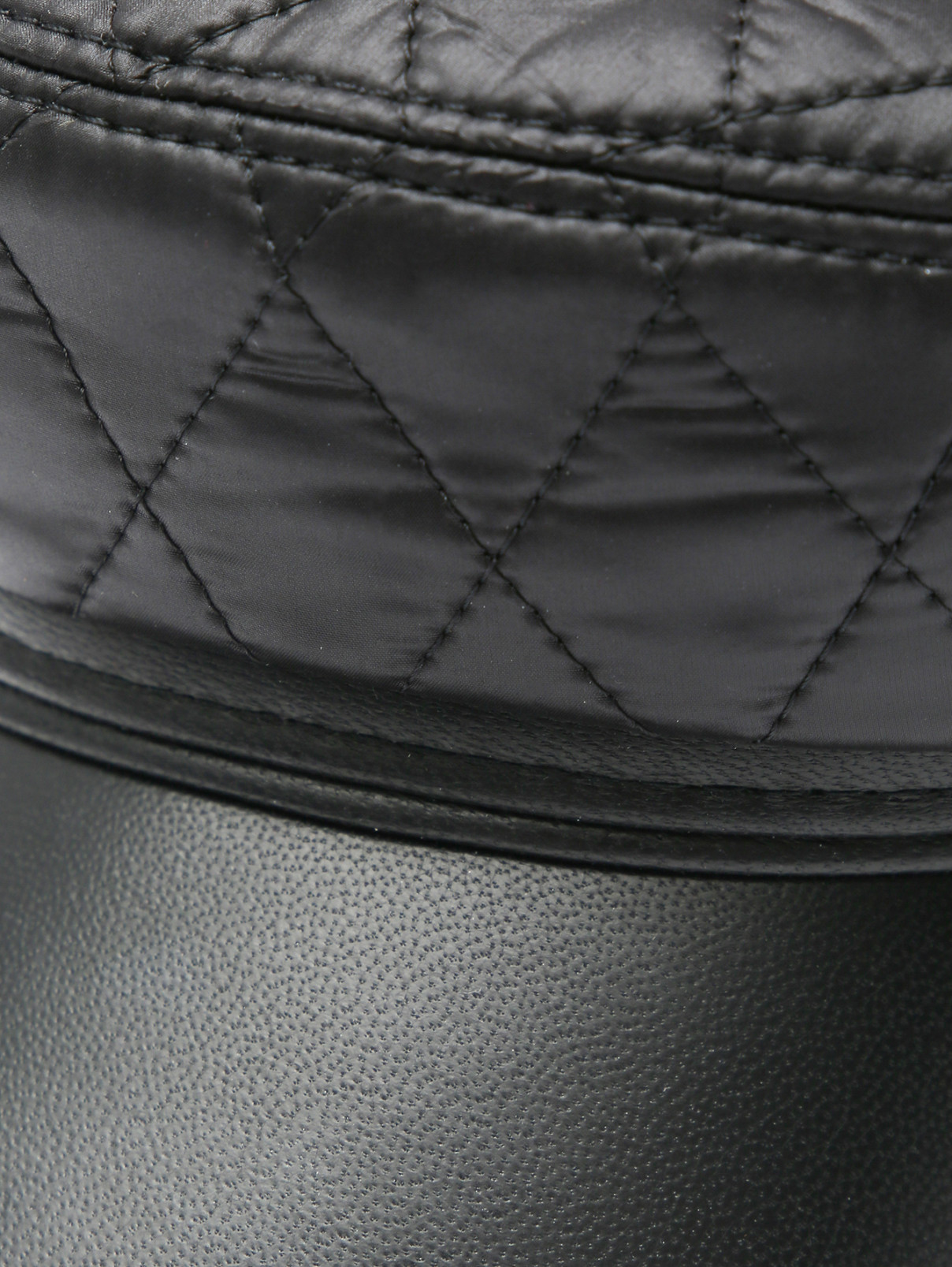 Стеганая кепка из текстиля и кожи Borsalino  –  Деталь  – Цвет:  Черный