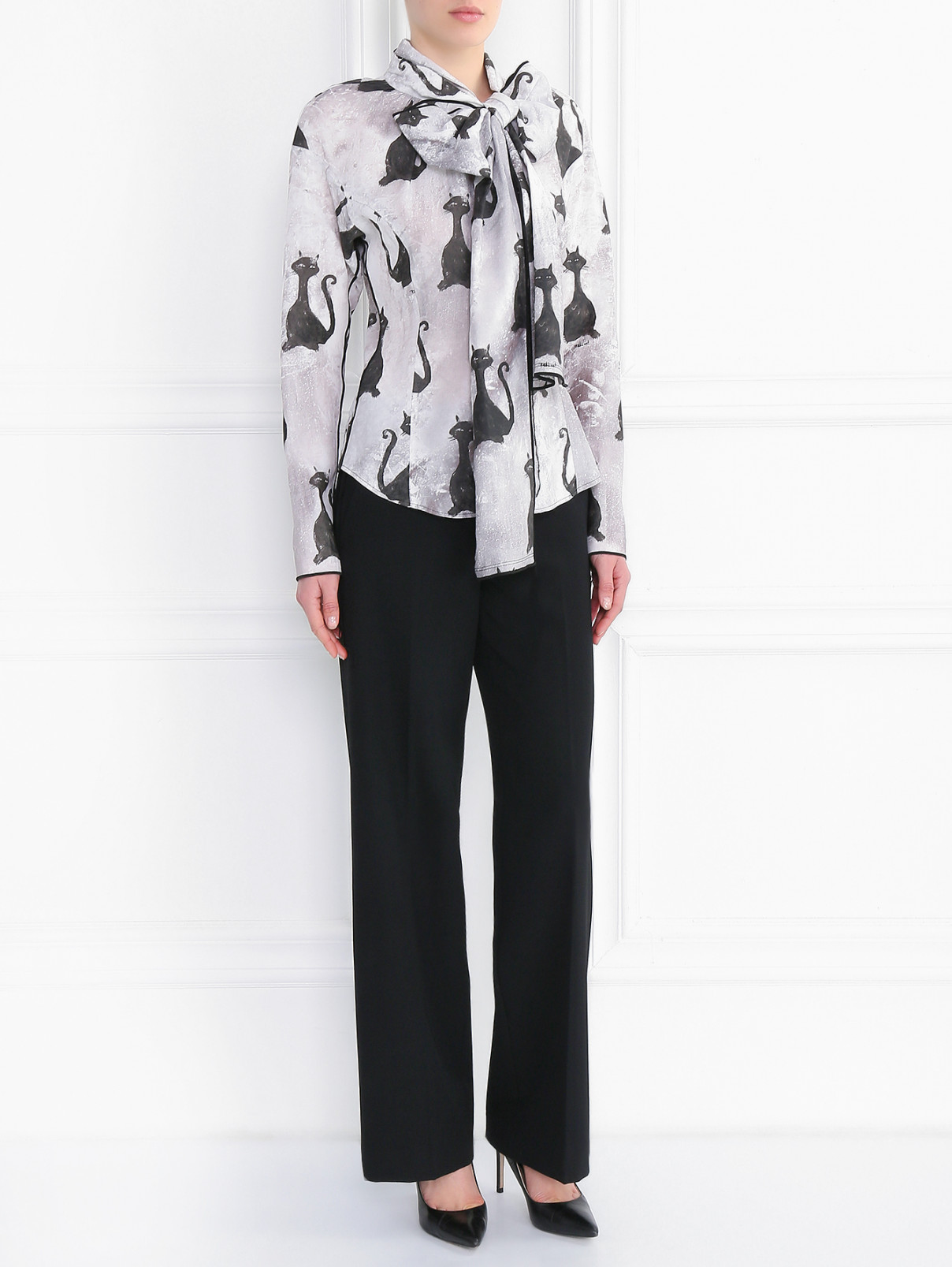 Блуза с узором и контрастной отделкой Marc Jacobs  –  Модель Общий вид  – Цвет:  Узор