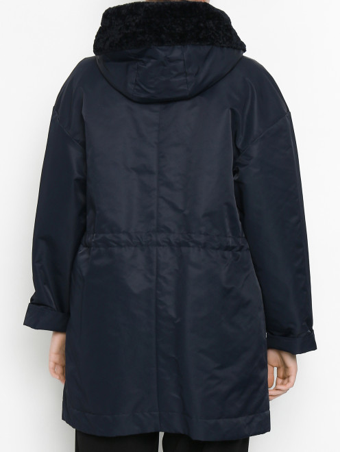 Комбинированное пальто на молнии с капюшоном Persona by Marina Rinaldi - МодельВерхНиз1