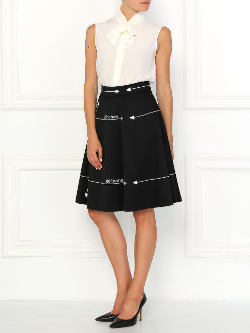 Шерстяная юбка с узором Moschino Couture - Модель Общий вид