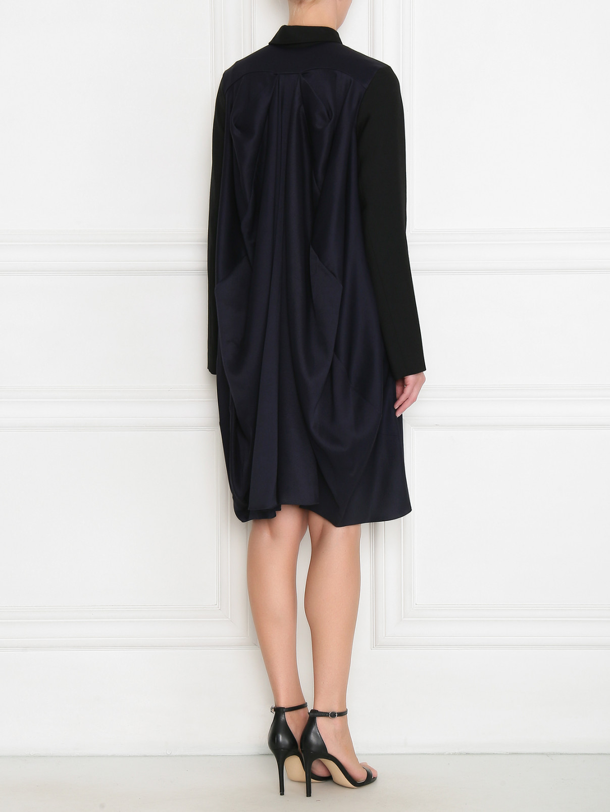 Платье-рубашка свободного кроя Nina Ricci  –  МодельВерхНиз1  – Цвет:  Синий