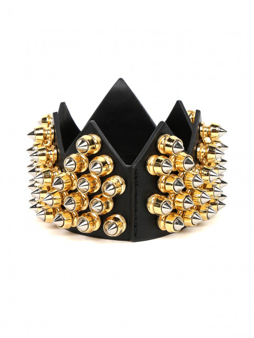 Корона из кожи с декоративной отделкой из металла Moschino Couture - Обтравка1