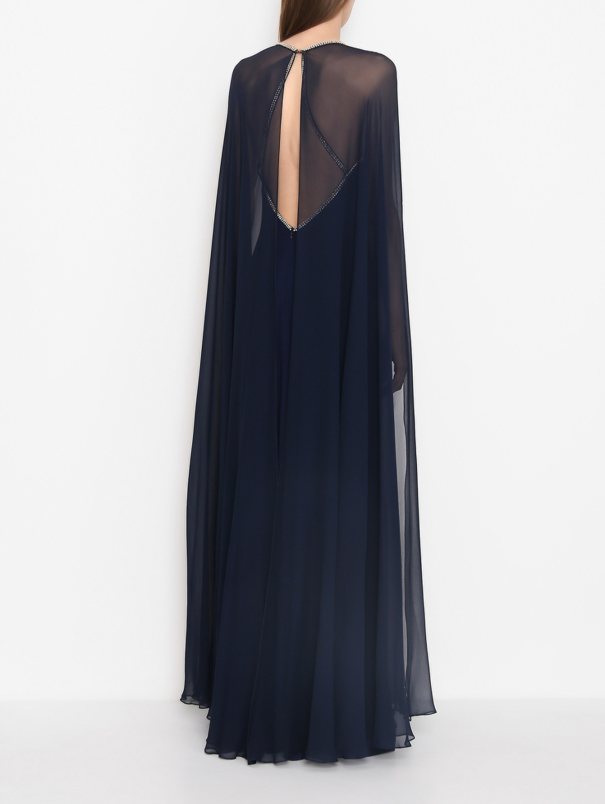 Платье-макси, декорированное кристаллами Jenny Packham  –  МодельВерхНиз1  – Цвет:  Синий
