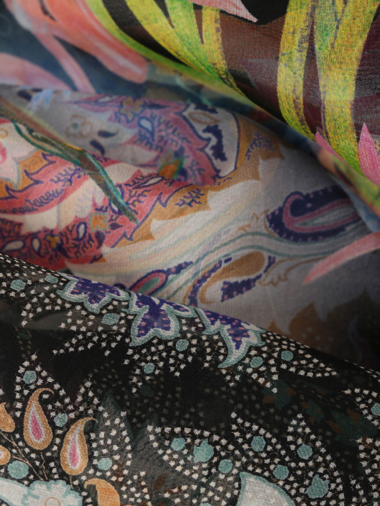 Шаль шелковая с цветочным узором Etro  –  Деталь