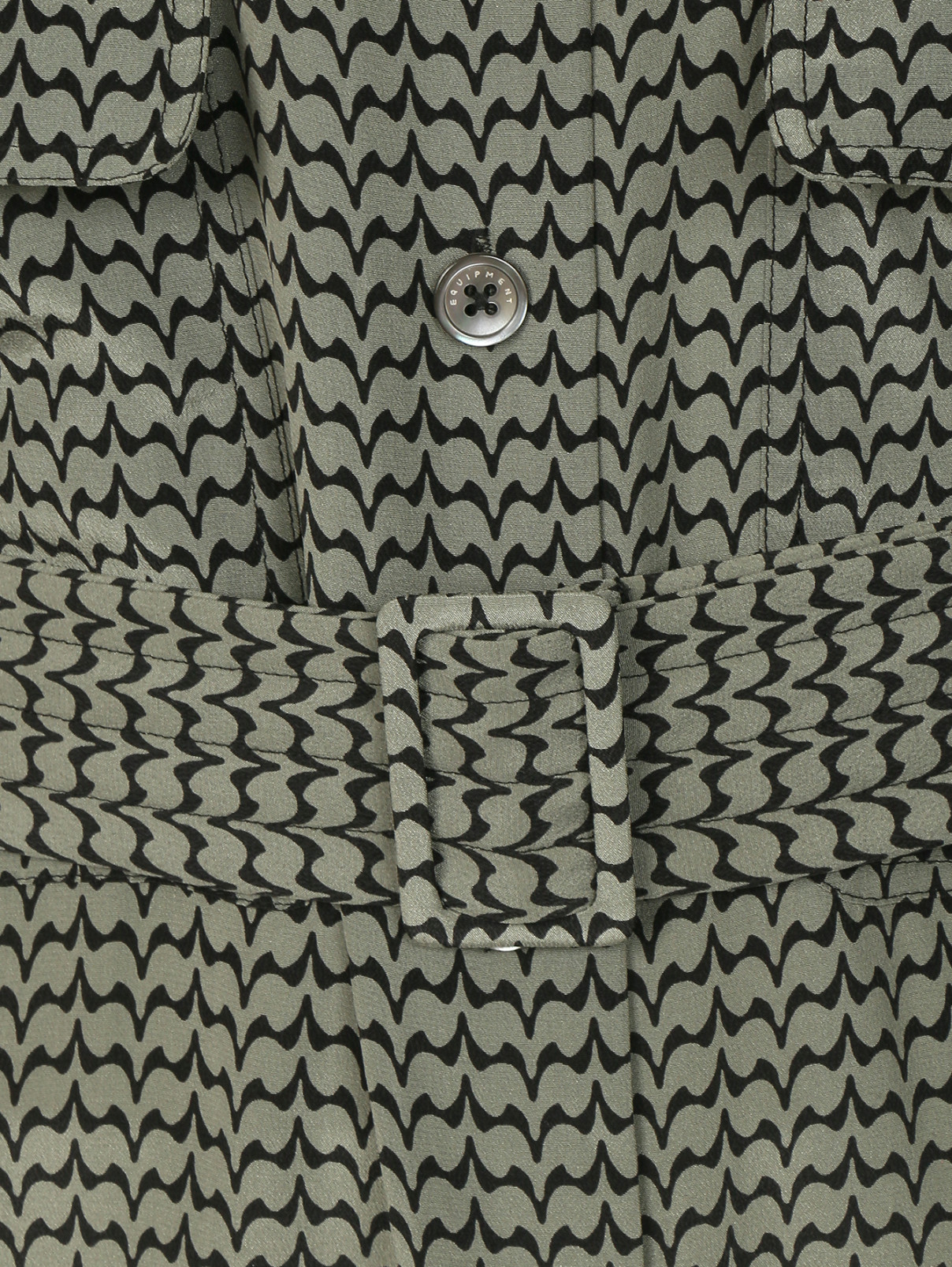 Платье-рубашка из шелка с узором Equipment  –  Деталь1  – Цвет:  Серый