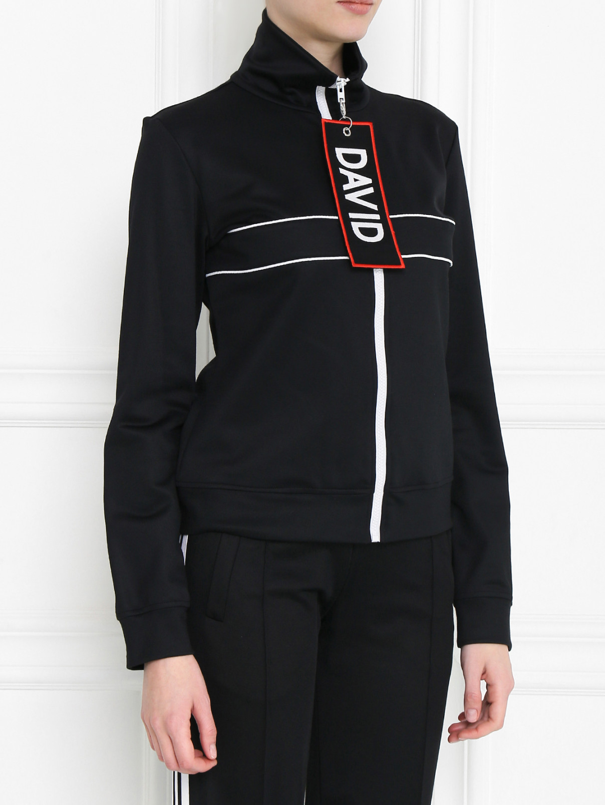 куртка на молнии с брелком Dondup  –  МодельВерхНиз  – Цвет:  Черный