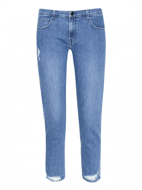 Укороченные джинсы с потертостями J Brand - Общий вид