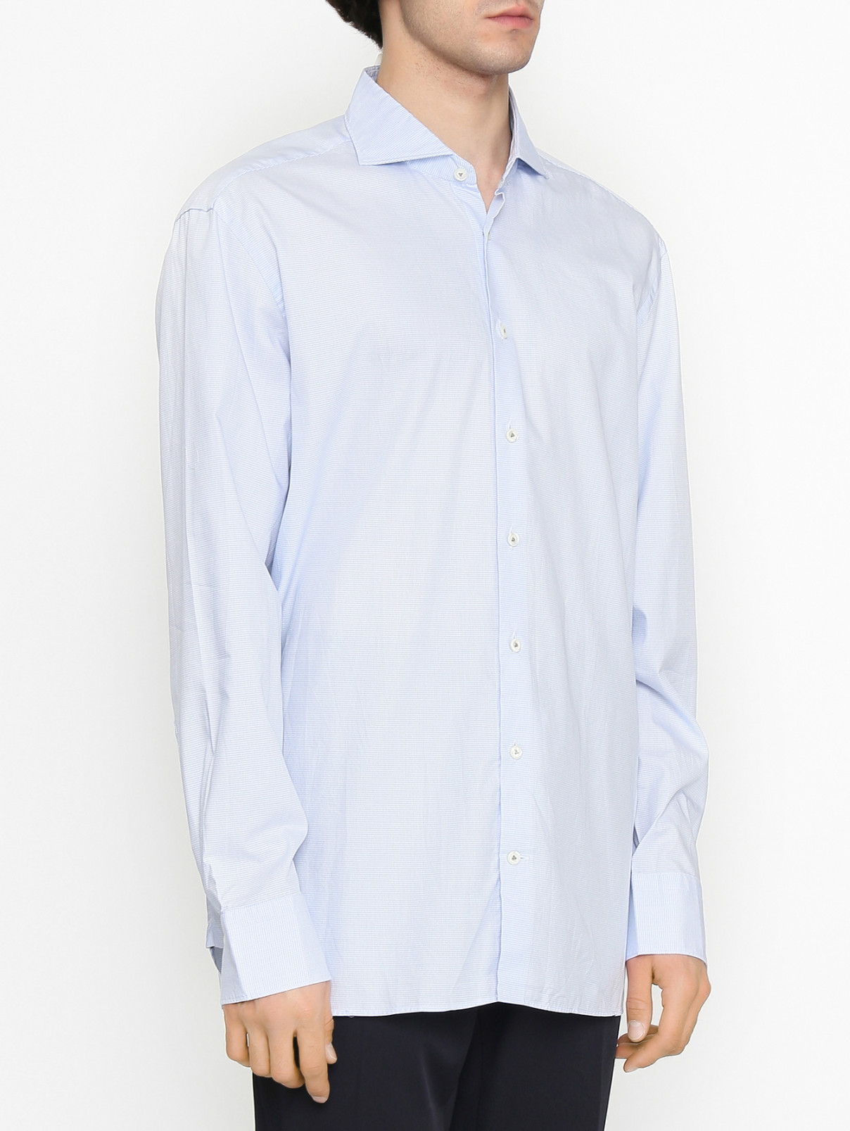 Рубашка из хлопка с узором Van Laack  –  МодельВерхНиз  – Цвет:  Узор