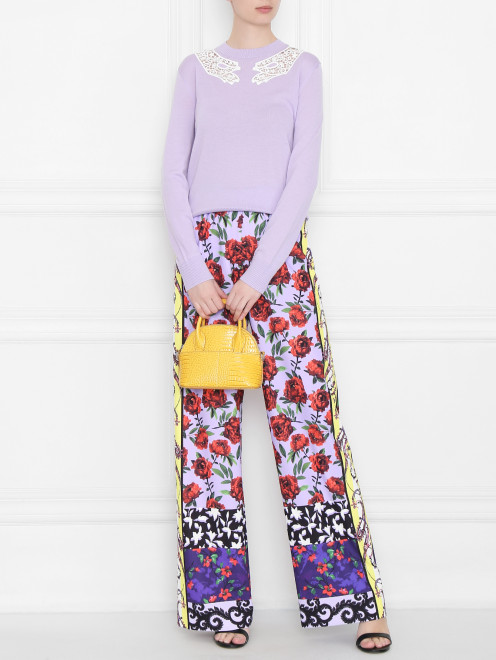 брюки на резинке с цветочным узором  Alice+Olivia - МодельОбщийВид