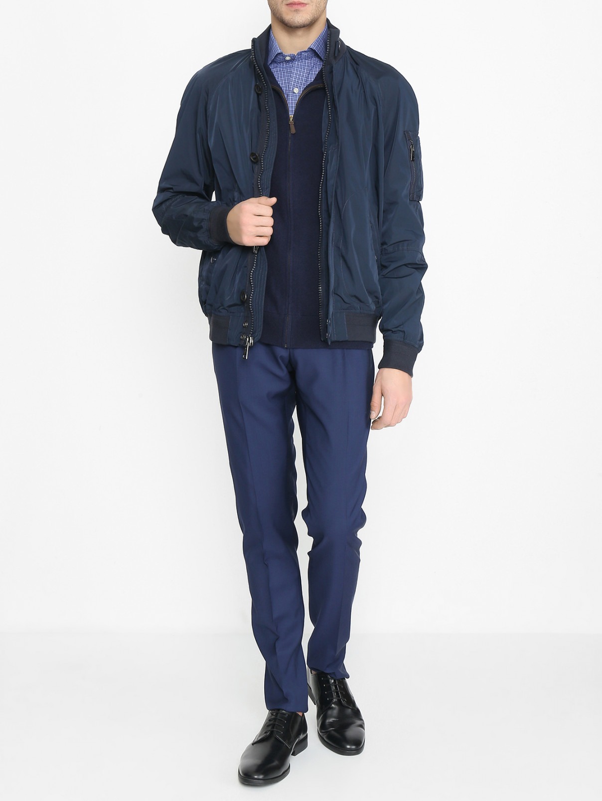 Куртка с резинкой на молнии Polo Ralph Lauren  –  МодельОбщийВид  – Цвет:  Синий