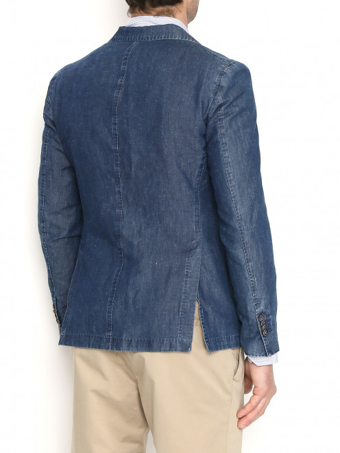 Пиджак из хлопка и льна с карманами L.B.M. - МодельВерхНиз1