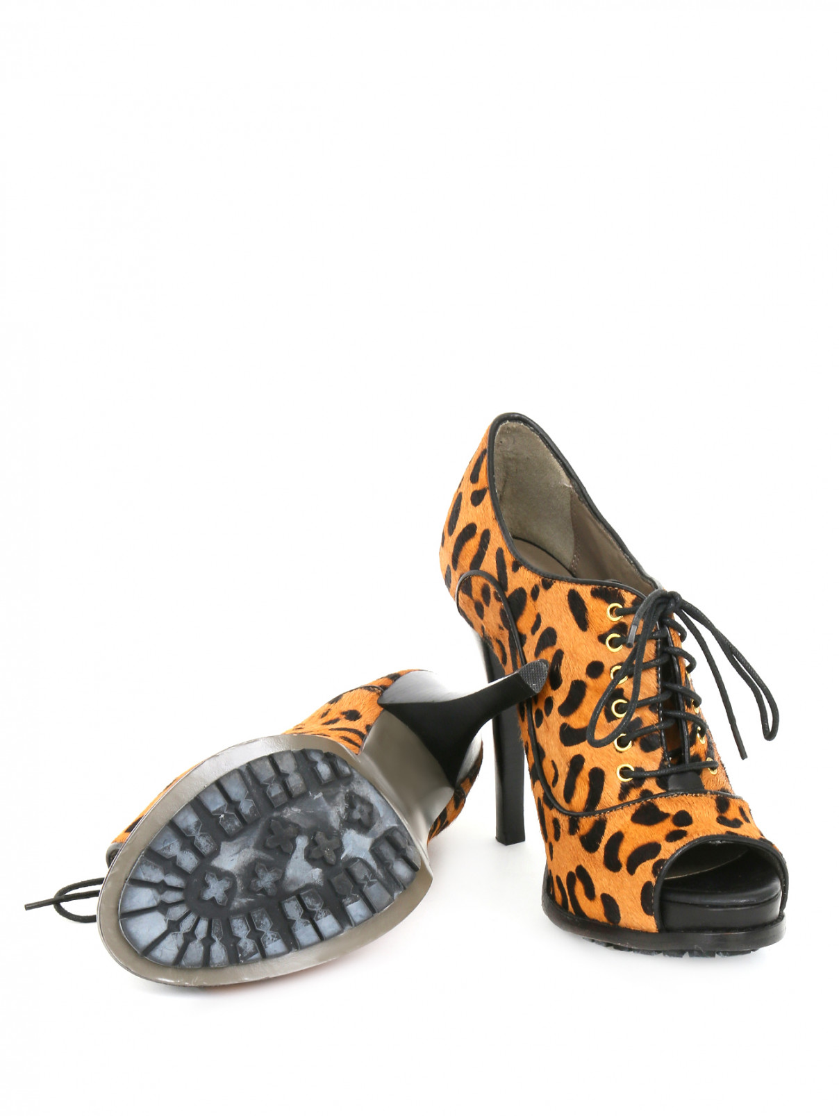 Туфли на шнуровке с анималистичным принтом Studio Pollini  –  Обтравка5  – Цвет:  Узор