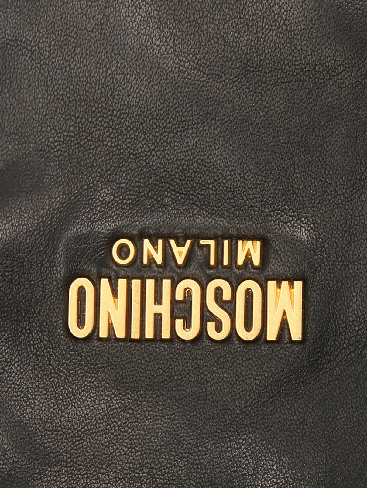 Перчатки из гладкой кожи с логотипом Moschino  –  Деталь  – Цвет:  Черный