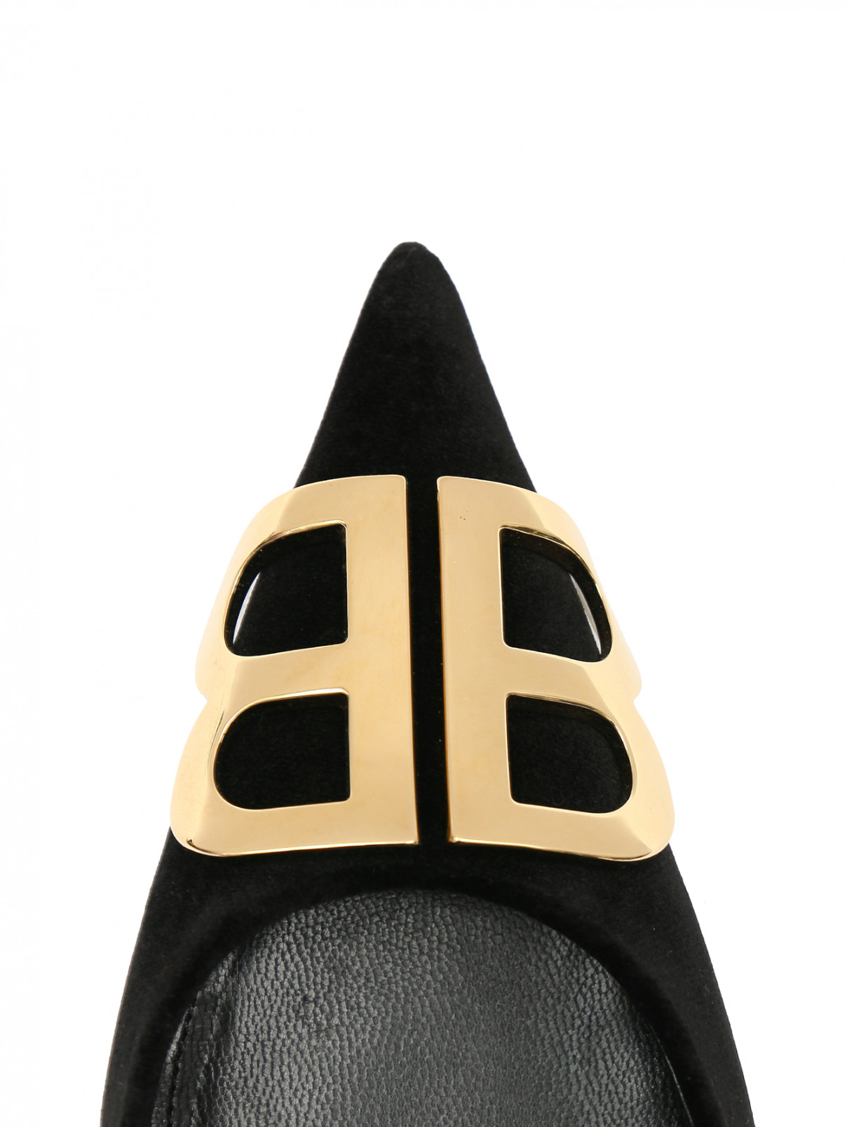 Туфли из бархата с металлической фурнитурой Balenciaga  –  Обтравка3  – Цвет:  Черный