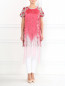Платье с бахромой из хлопка с цветочным принтом Giamba  –  Модель Общий вид