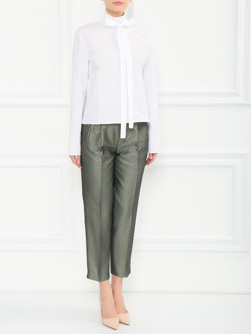 Блуза с кружевными вставками Rochas - Модель Общий вид