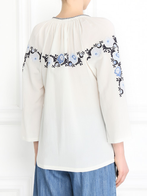 Блуза из хлопка с вышивкой  - Модель Верх-Низ1