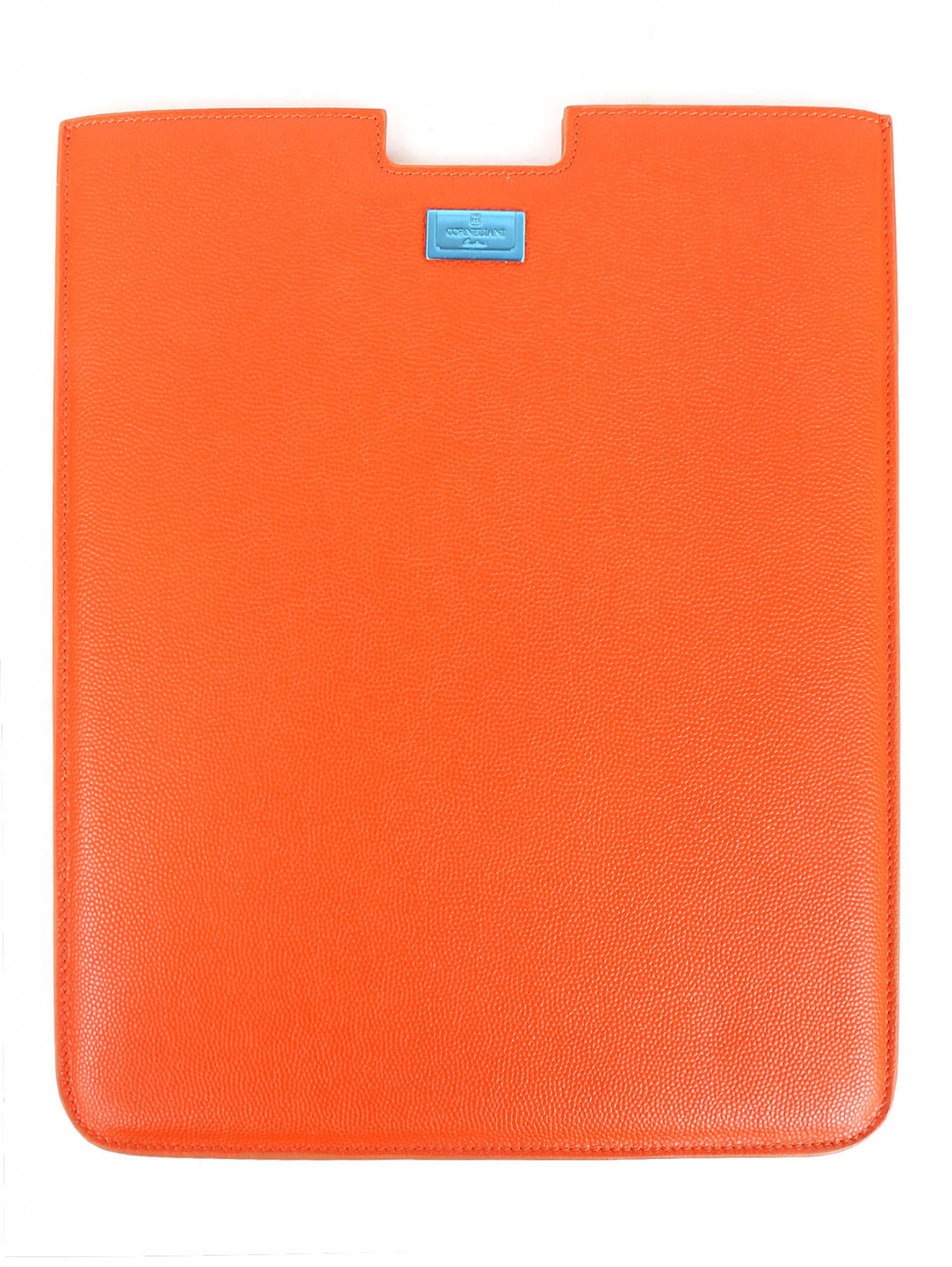 Чехол для Ipad из фактурной кожи Corneliani  –  Общий вид  – Цвет:  Оранжевый