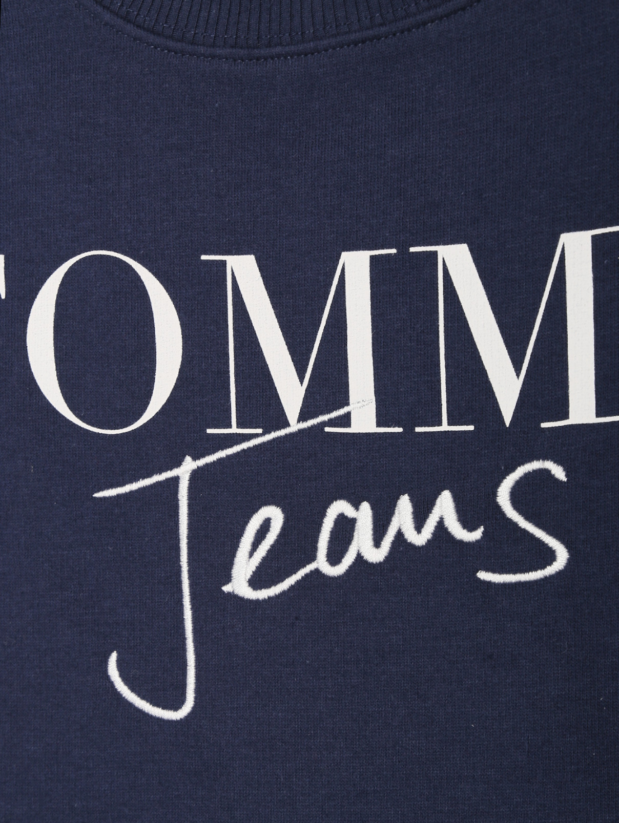Платье из смешанного хлопка с принтом и вышивкой Tommy Jeans  –  Деталь  – Цвет:  Синий