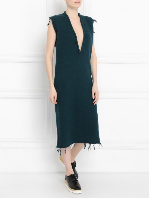 Платье-макси из шерсти крупной вязки Maison Margiela - Модель Общий вид