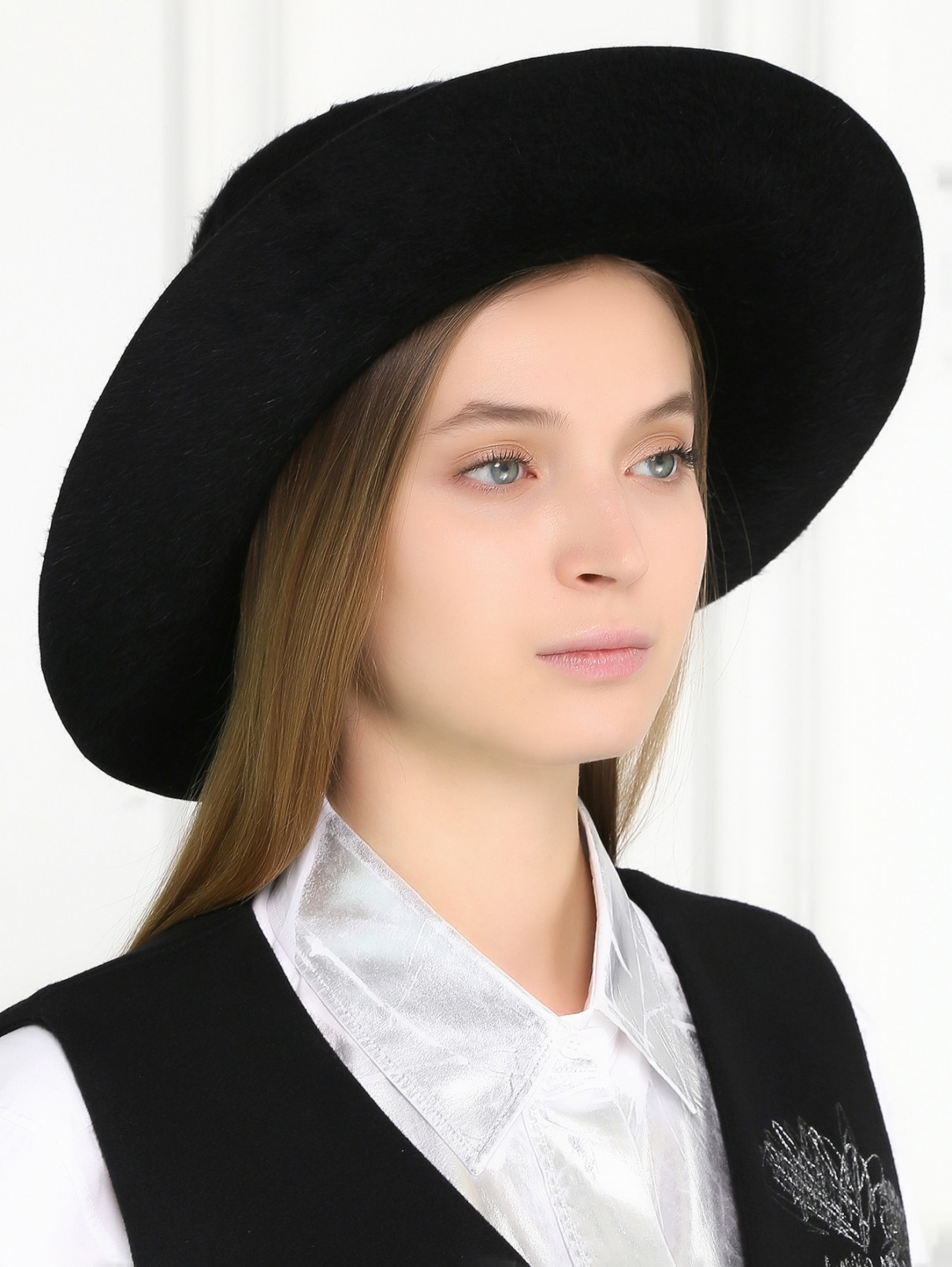 Шляпа из шерсти с широкими полями Bally  –  Модель Общий вид  – Цвет:  Черный