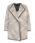 Пальто из смешанной шерсти  без застежки с контрастной отделкой MKT Studio  –  Общий вид