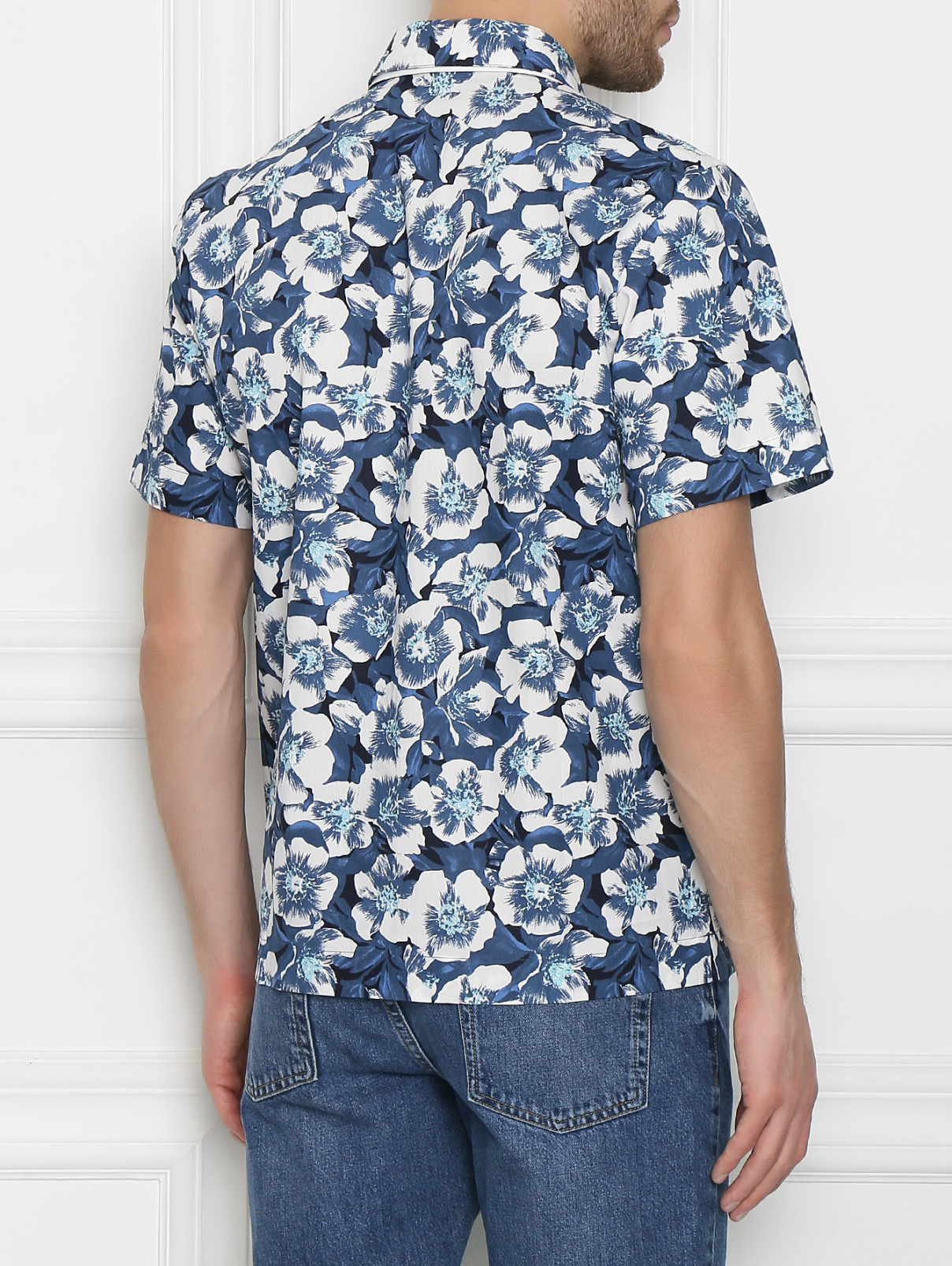 Рубашка хлопковая с цветочным узором A.P.C.  –  МодельВерхНиз1  – Цвет:  Узор