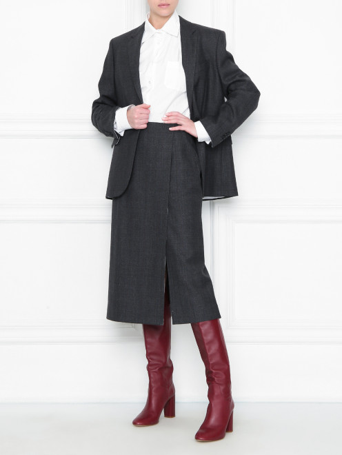 Юбка из шерсти с узором Calvin Klein 205W39NYC - МодельОбщийВид