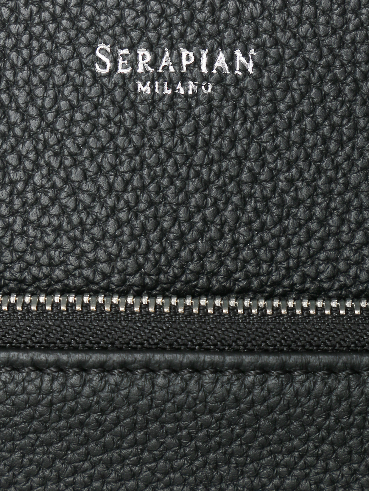 Сумка из кожи на ремне Serapian Milano  –  Деталь  – Цвет:  Черный