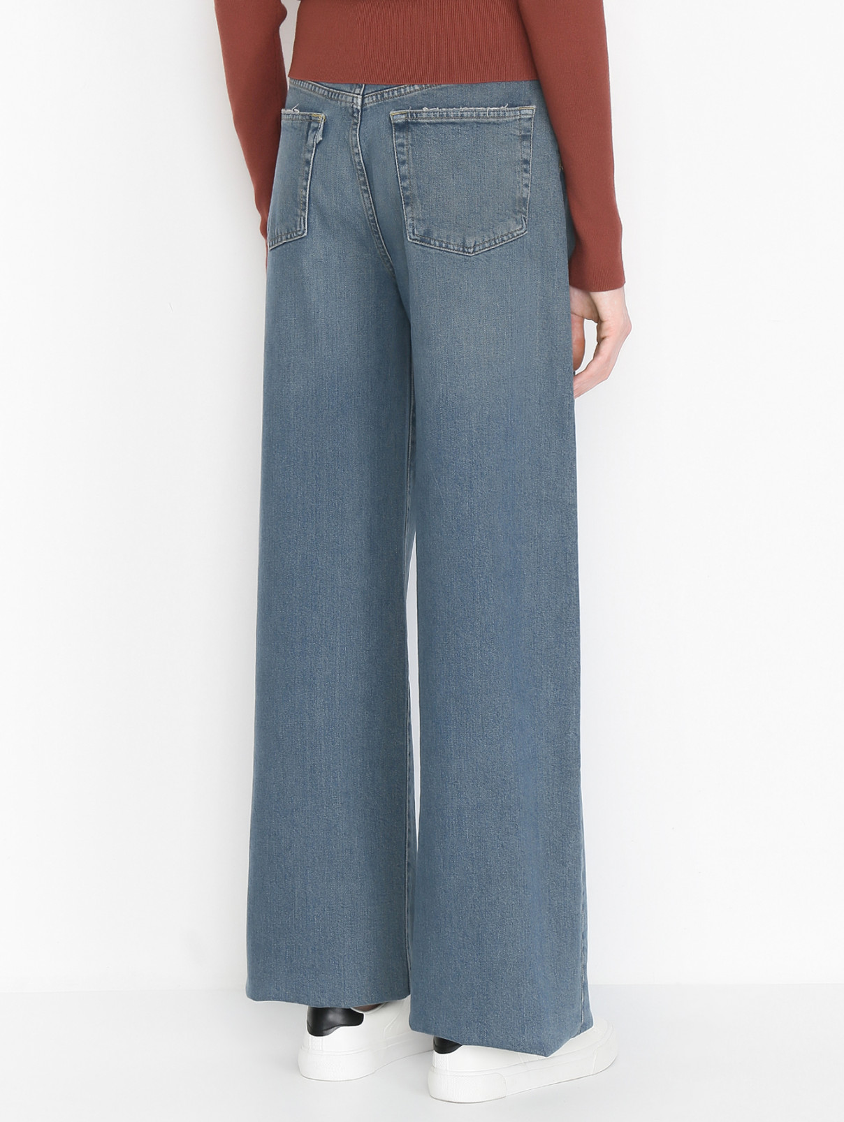 Широкие джинсы из смешанного хлопка 3x1  –  МодельВерхНиз1  – Цвет:  Синий
