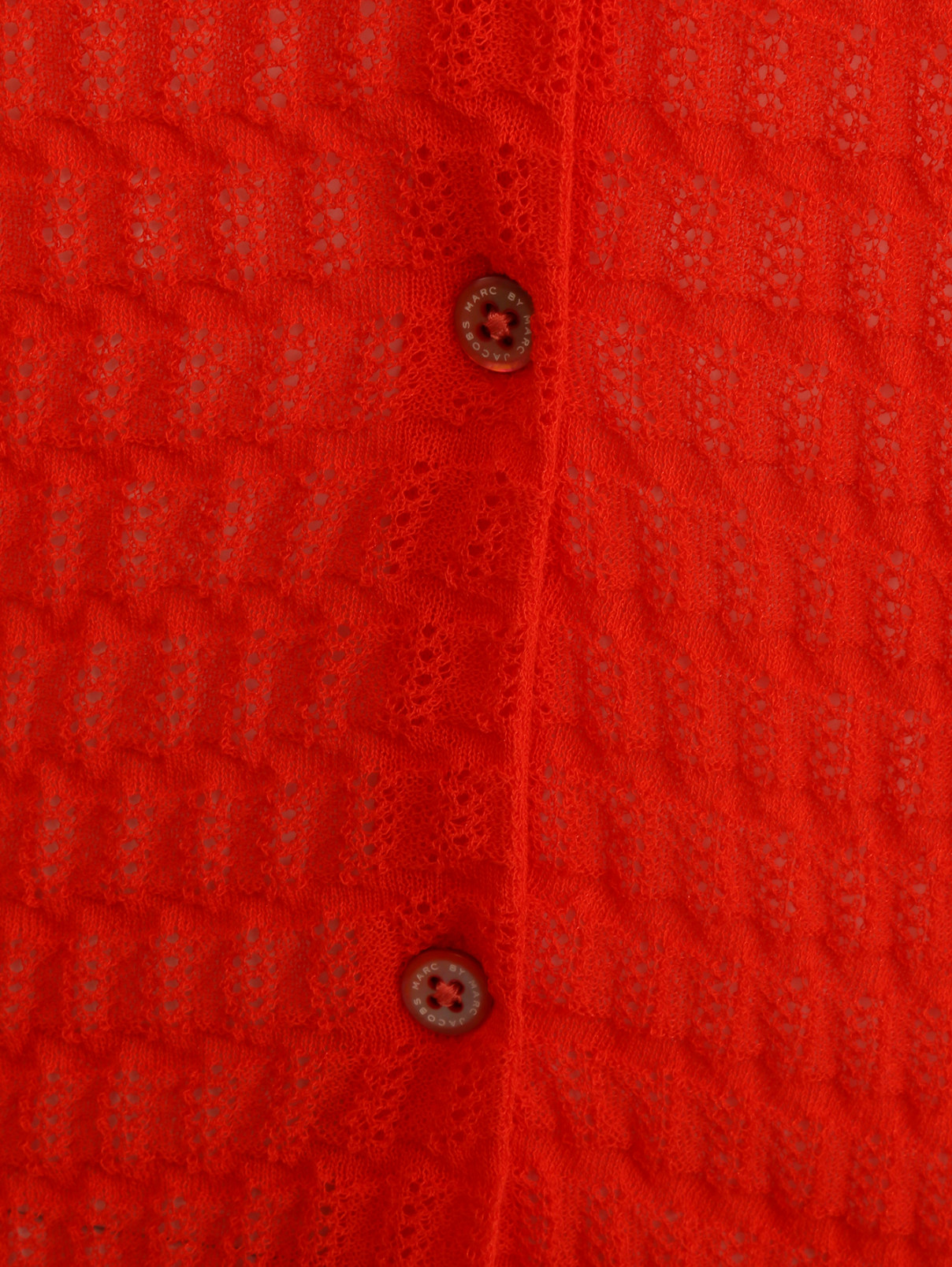 Кардиган из хлопка Marc by Marc Jacobs  –  Деталь  – Цвет:  Оранжевый
