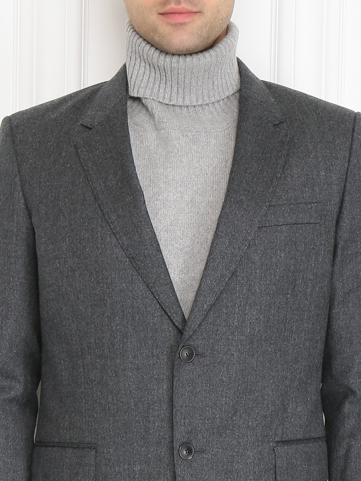 Пиджак из шерсти Ami  –  МодельОбщийВид1  – Цвет:  Серый