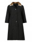 Пальто из фактурной ткани с принтом на спине Maison Margiela  –  Общий вид