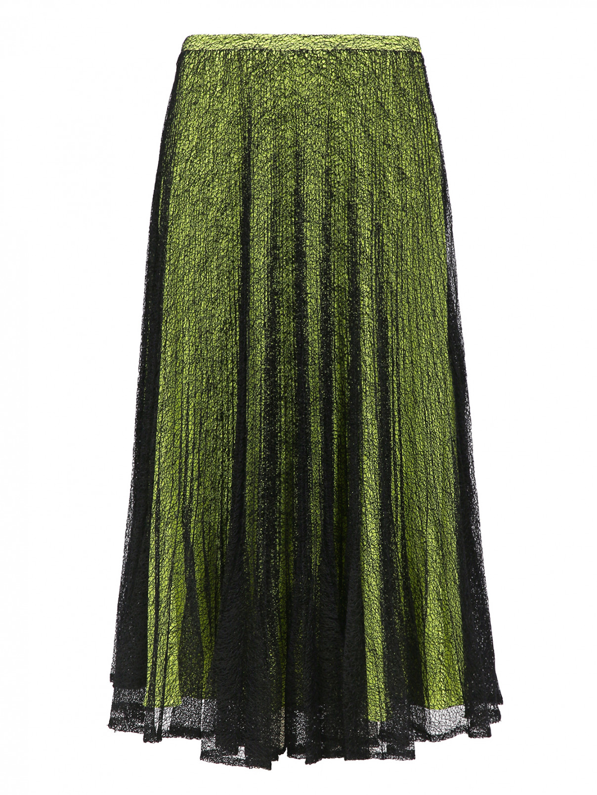 Многослойная юбка с плиссированной сеткой Raoul  –  Общий вид  – Цвет:  Желтый